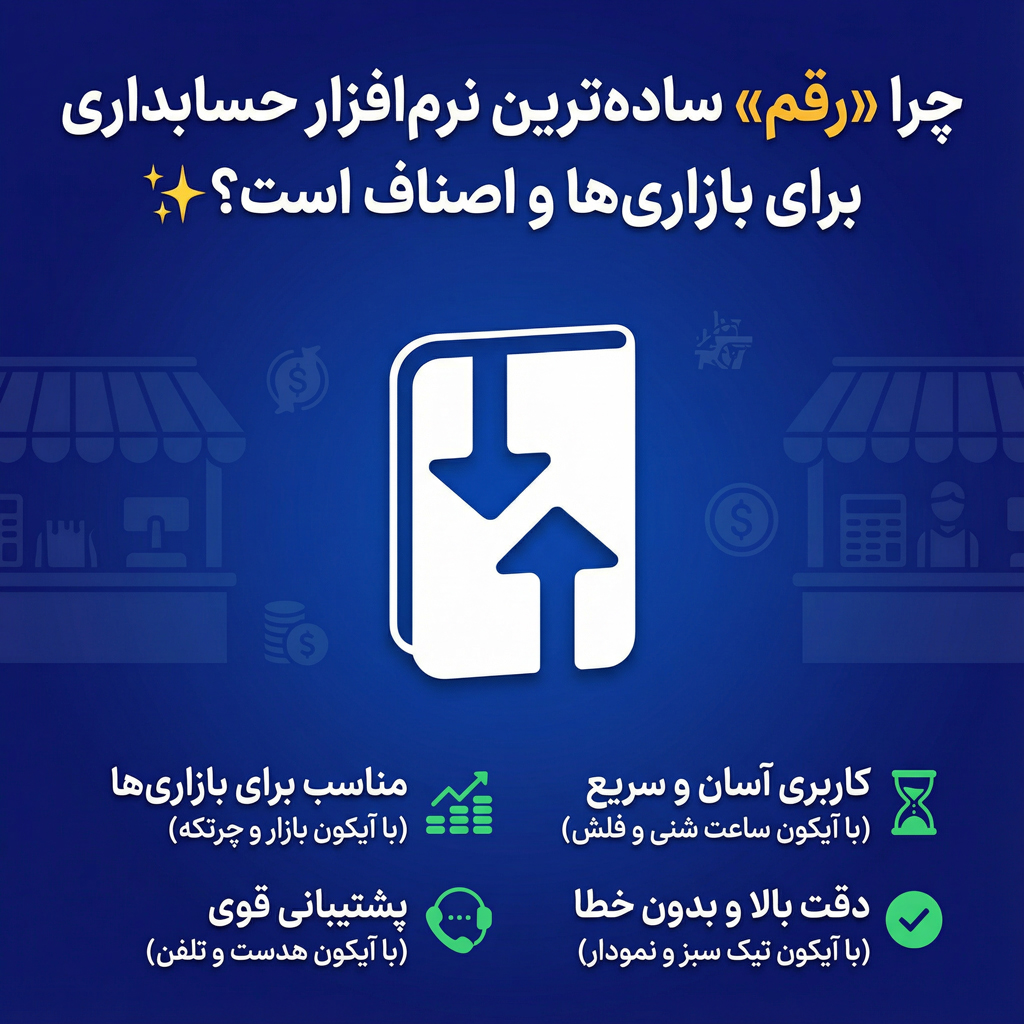 چرا «رقم» ساده‌ترین نرم‌افزار حسابداری برای بازاری‌ها و اصناف است؟ ✨
